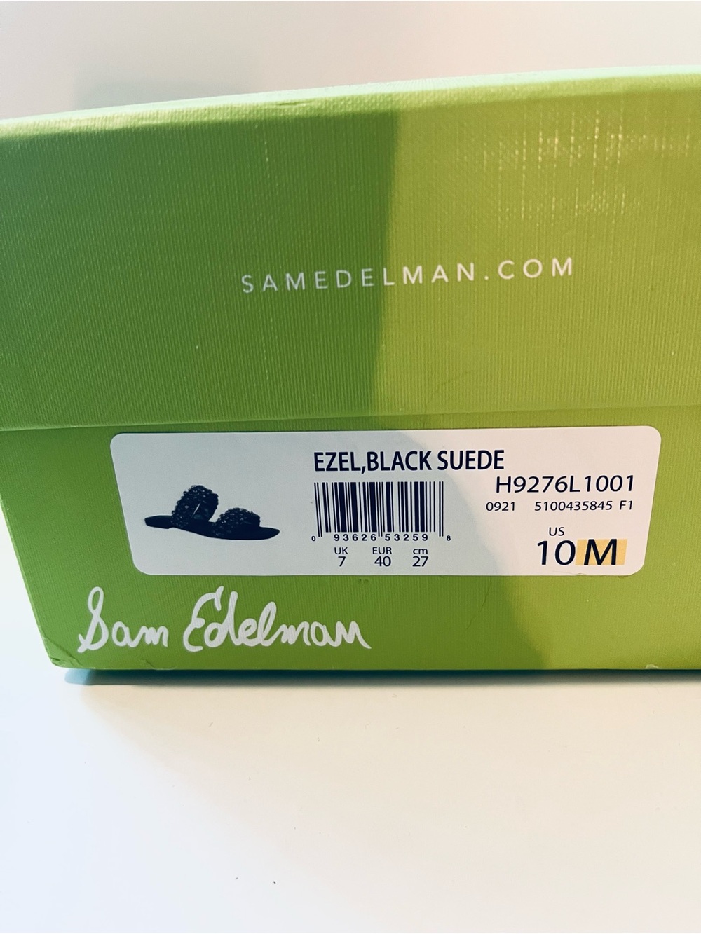 NWT Sam Edelman Ezel Black Quilted Crystal and Suede Slide Sandals - Picture 8 of 8